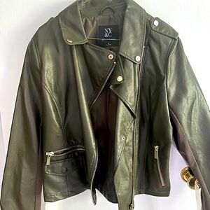 NY&Co Green Vegan Leather Jacket - Medium